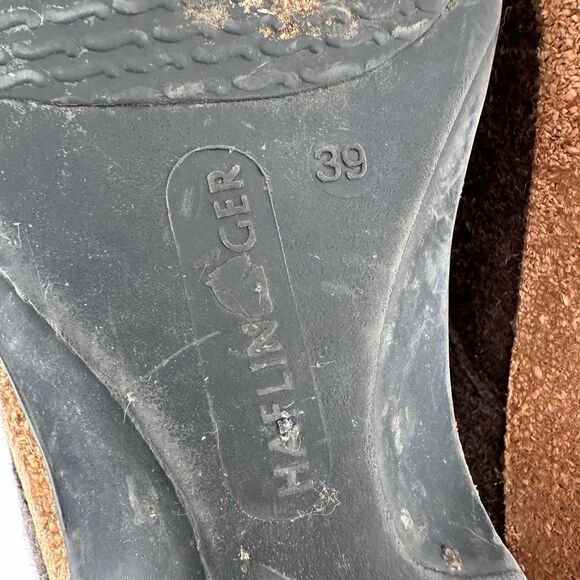 HAFLINGER Unisex Brown Clogs Size 39, US Size 8 Wool Mule - Picture 6 of 7